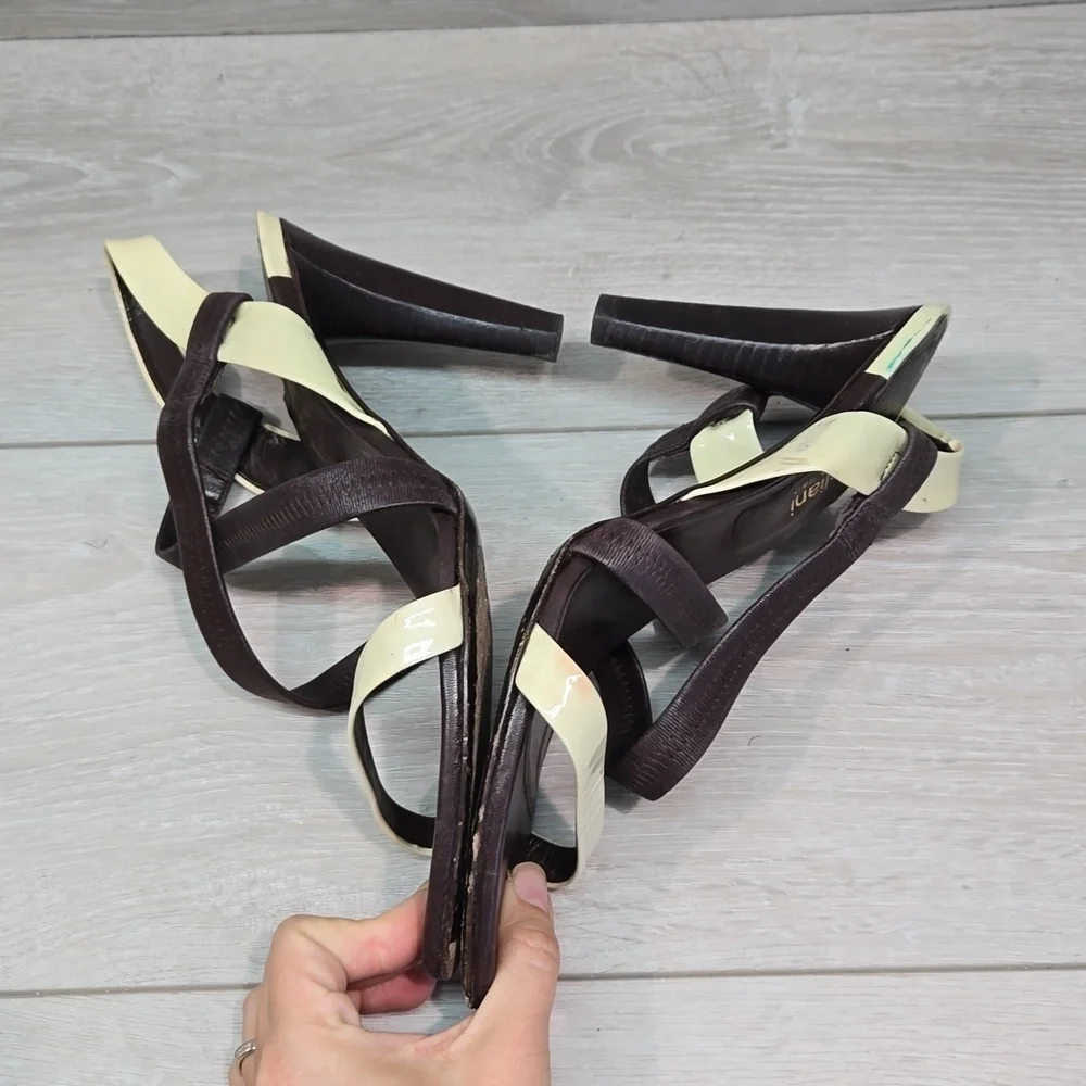 Gianna Meliani Women Y2K Italy Leather Heels Sandals shoes sz 40/9